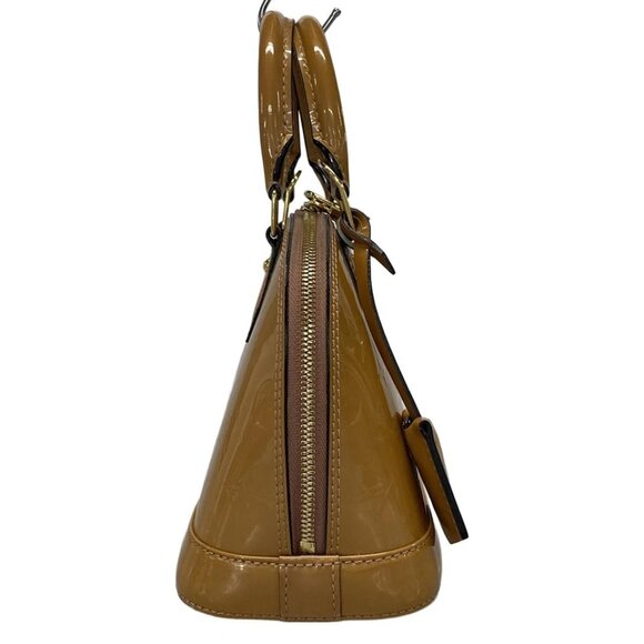 LOUIS VUITTON Alma BB Rose Velours Monogram Vernis Handbag 788-080825 - Picture 4 of 14